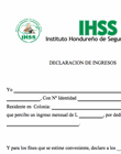 Declaración de ingresos